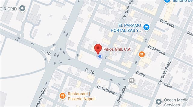 Mapa con la ubicación de Pik'os Grill en Punta Cardón